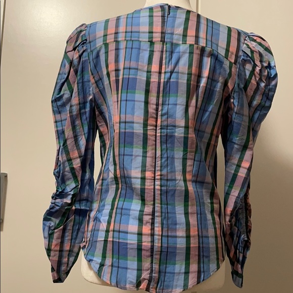 Isabel Marant Esmee Twisted Plaid Blouse - Picture 3 of 8